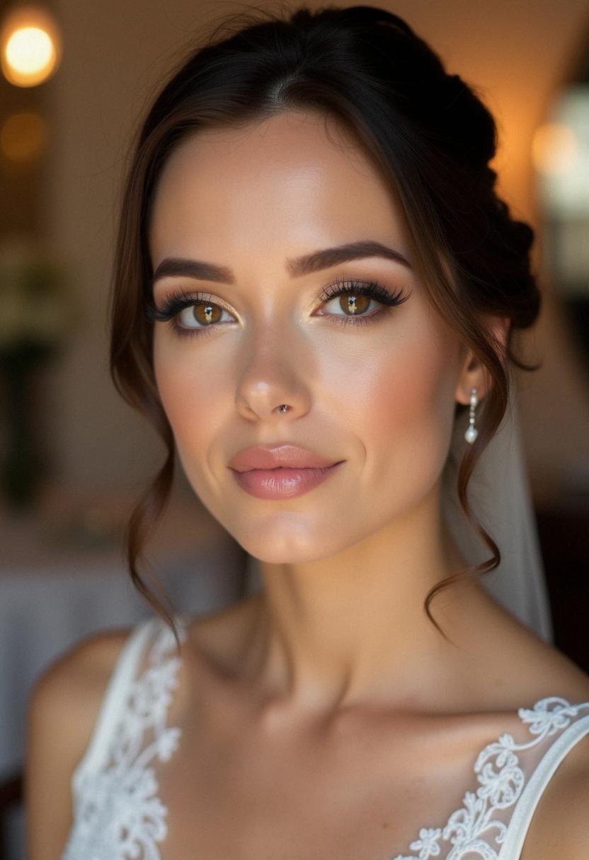 soft wedding makeup for brown eyes