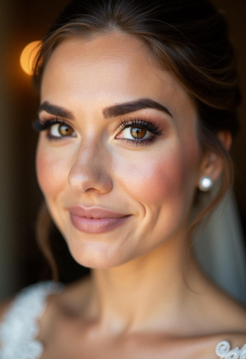 soft wedding makeup for brown eyes