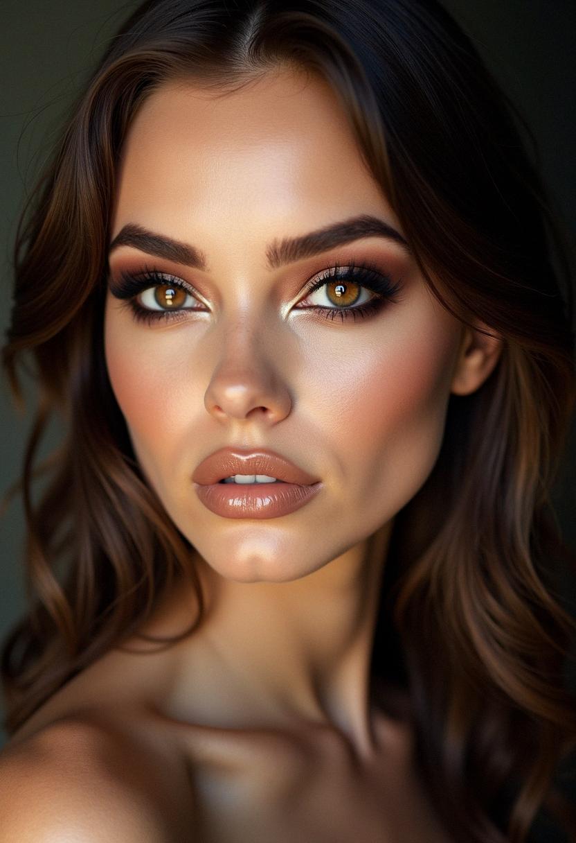 sultry makeup look brown eyes