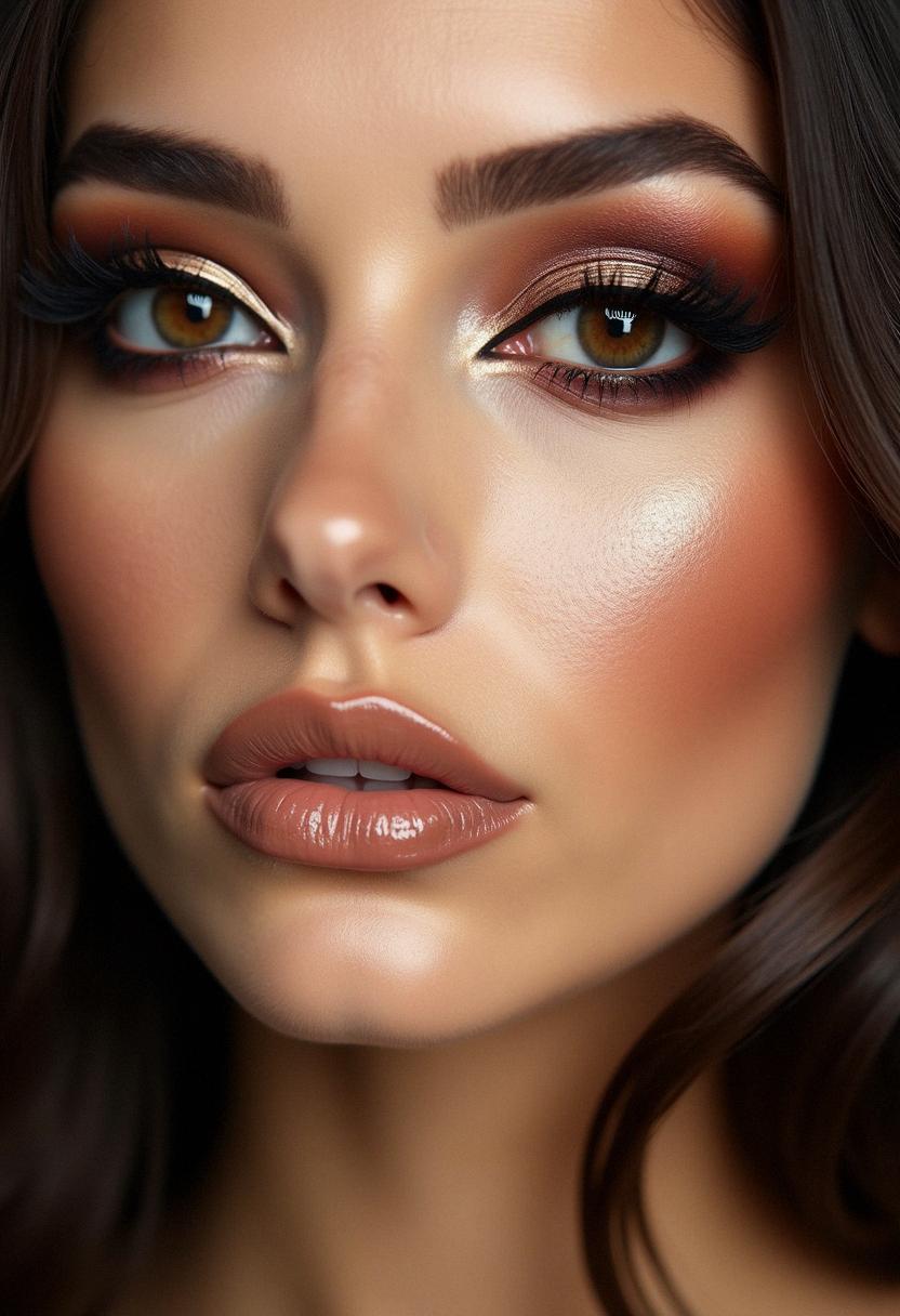sultry makeup look brown eyes