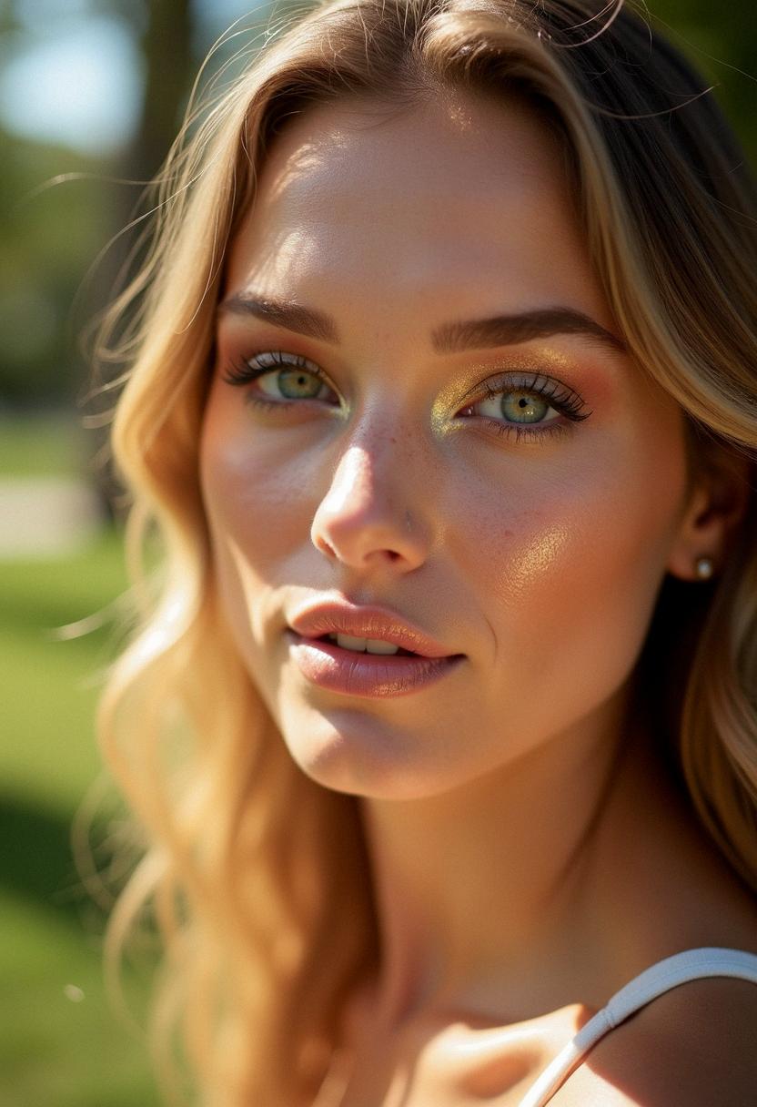 summer makeup green eyes