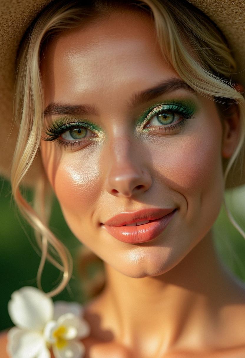 summer makeup green eyes