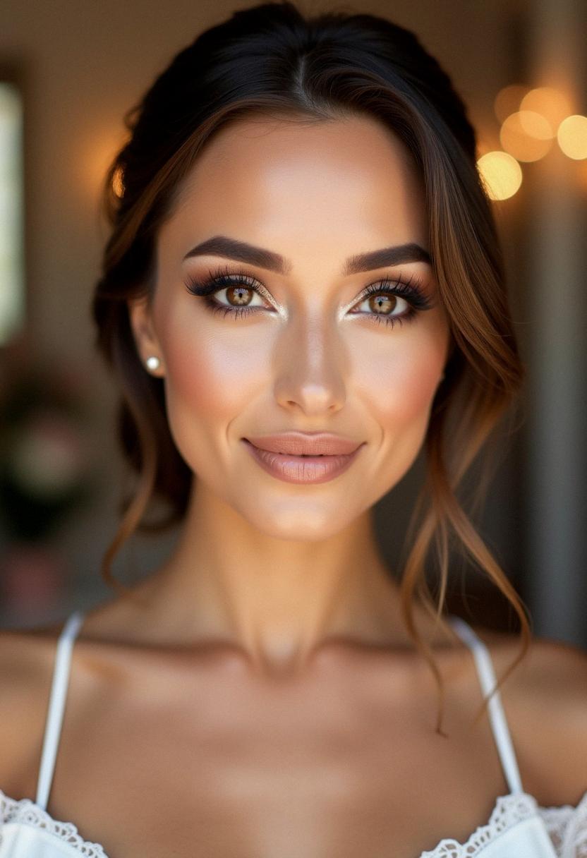 wedding guest makeup brown eyes