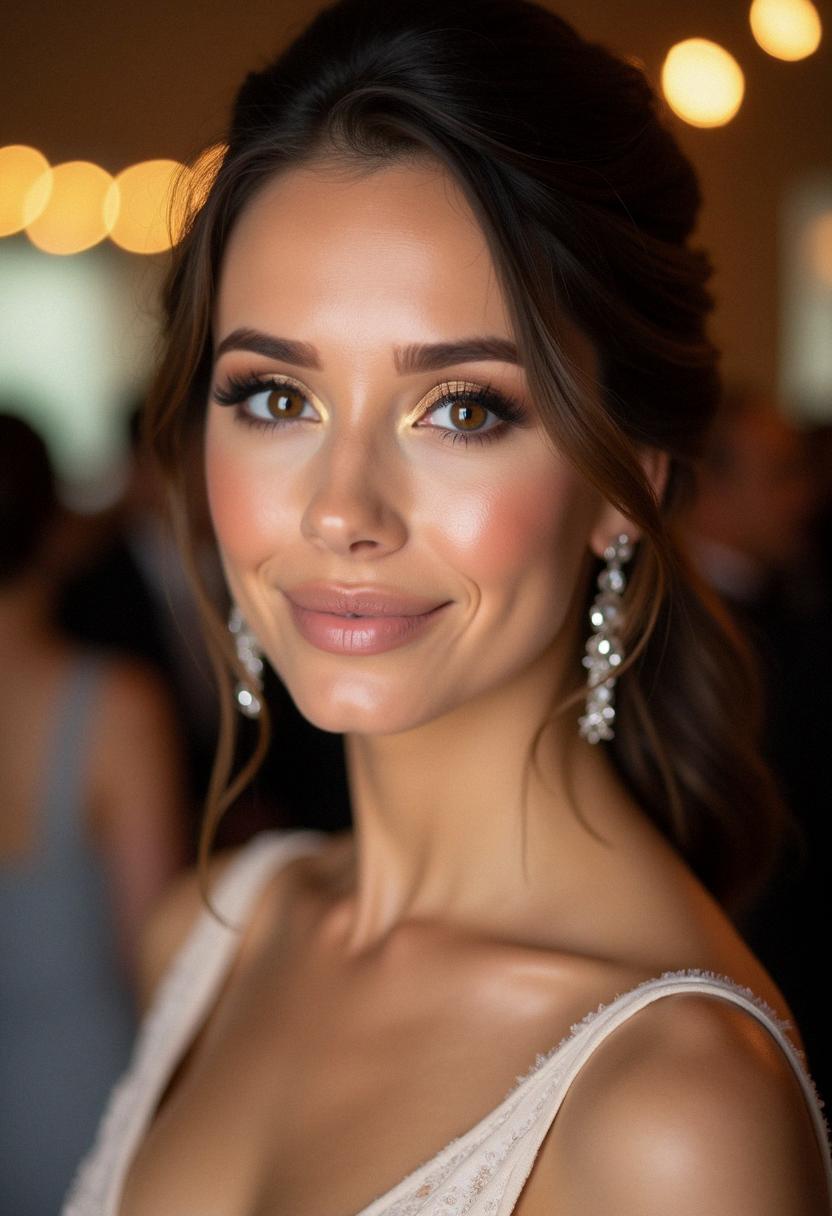 wedding guest makeup brown eyes