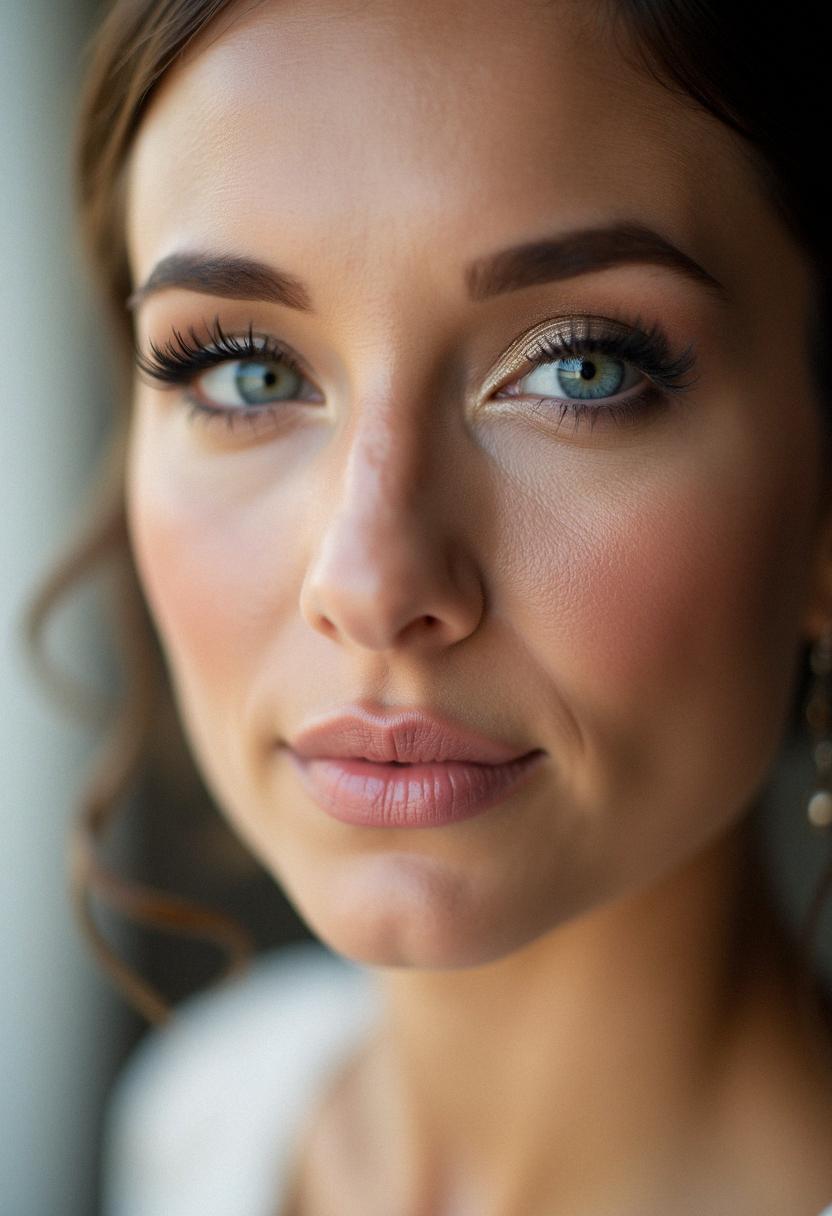 wedding guest makeup for blue eyes