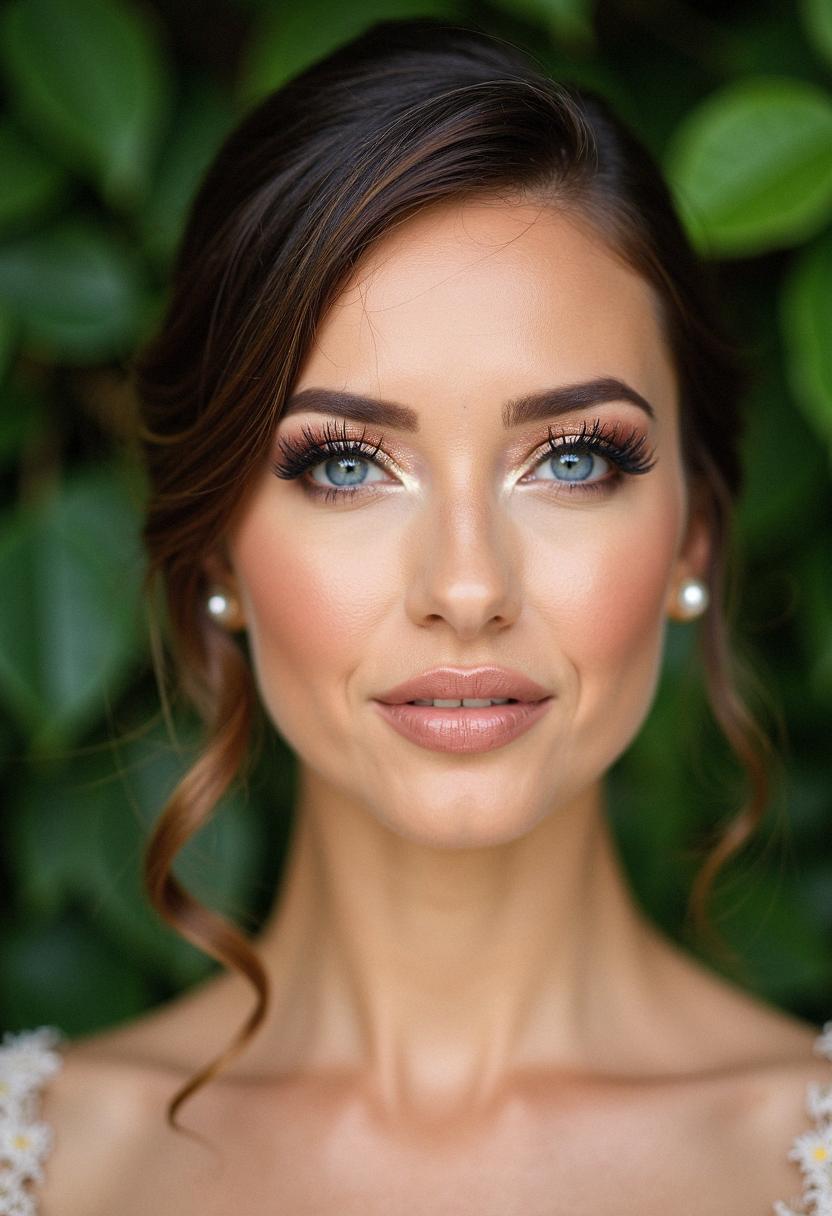 wedding guest makeup for blue eyes