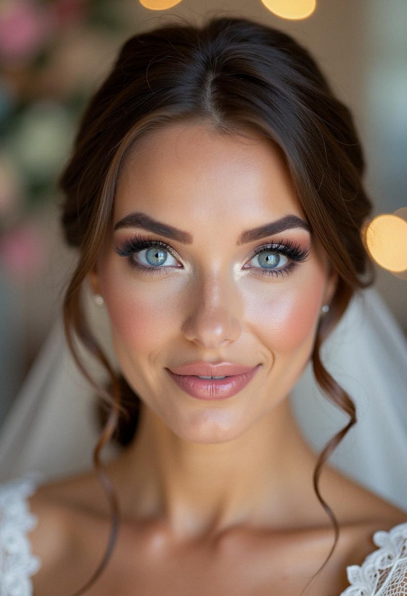 wedding guest makeup for blue eyes